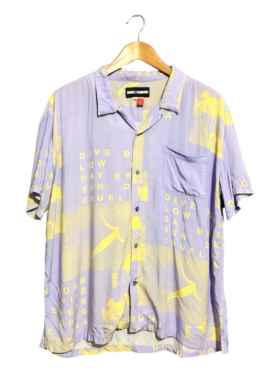 Double rainbouu Other - DOUBLE RAINBOUU Lavender & Yellow Graphic Camp Shirt